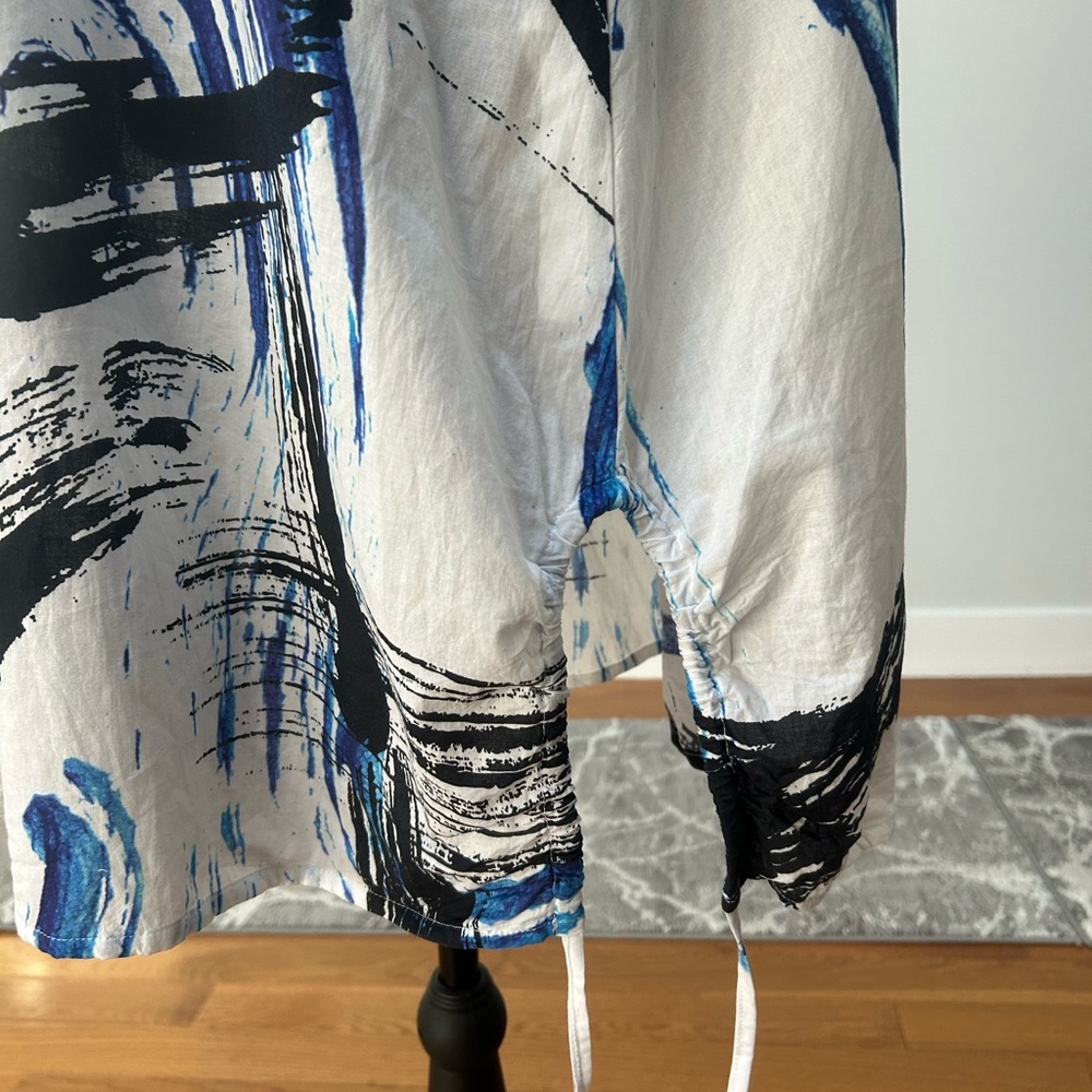 Abstract Print Button-Up Dress - Picture 6 of 9